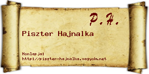 Piszter Hajnalka névjegykártya